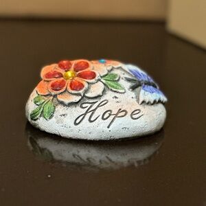 Decorative Hope Stone With Butterfly & Floral Design